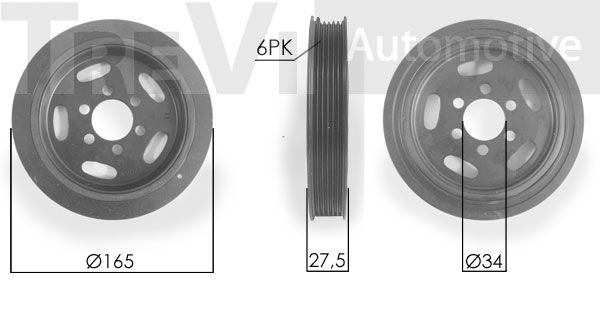 TREVI AUTOMOTIVE Piedziņas skriemelis, Kloķvārpsta PC1094